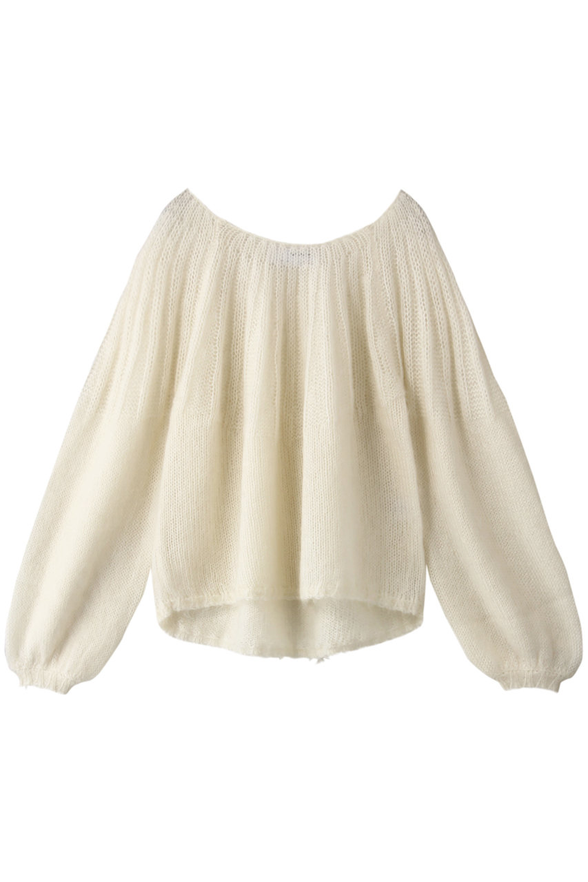 three dots スリードッツ Happy mohair l/s baron top/プルオーバー ホワイト