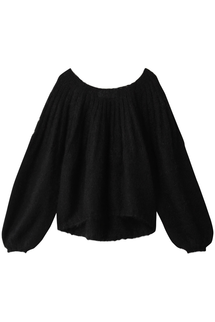 three dots スリードッツ Happy mohair l/s baron top/プルオーバー ブラック