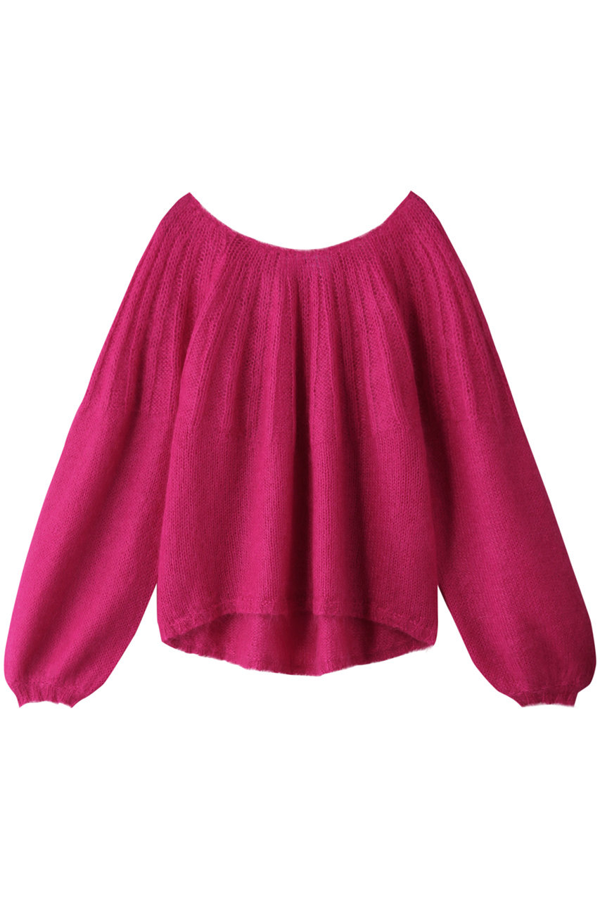 three dots スリードッツ Happy mohair l/s baron top/プルオーバー ピンク