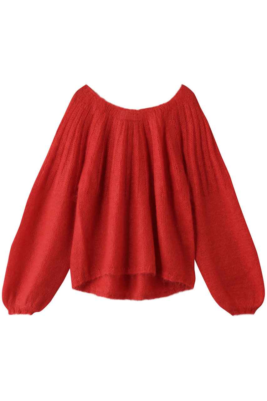 three dots スリードッツ Happy mohair l/s baron top/プルオーバー レッド