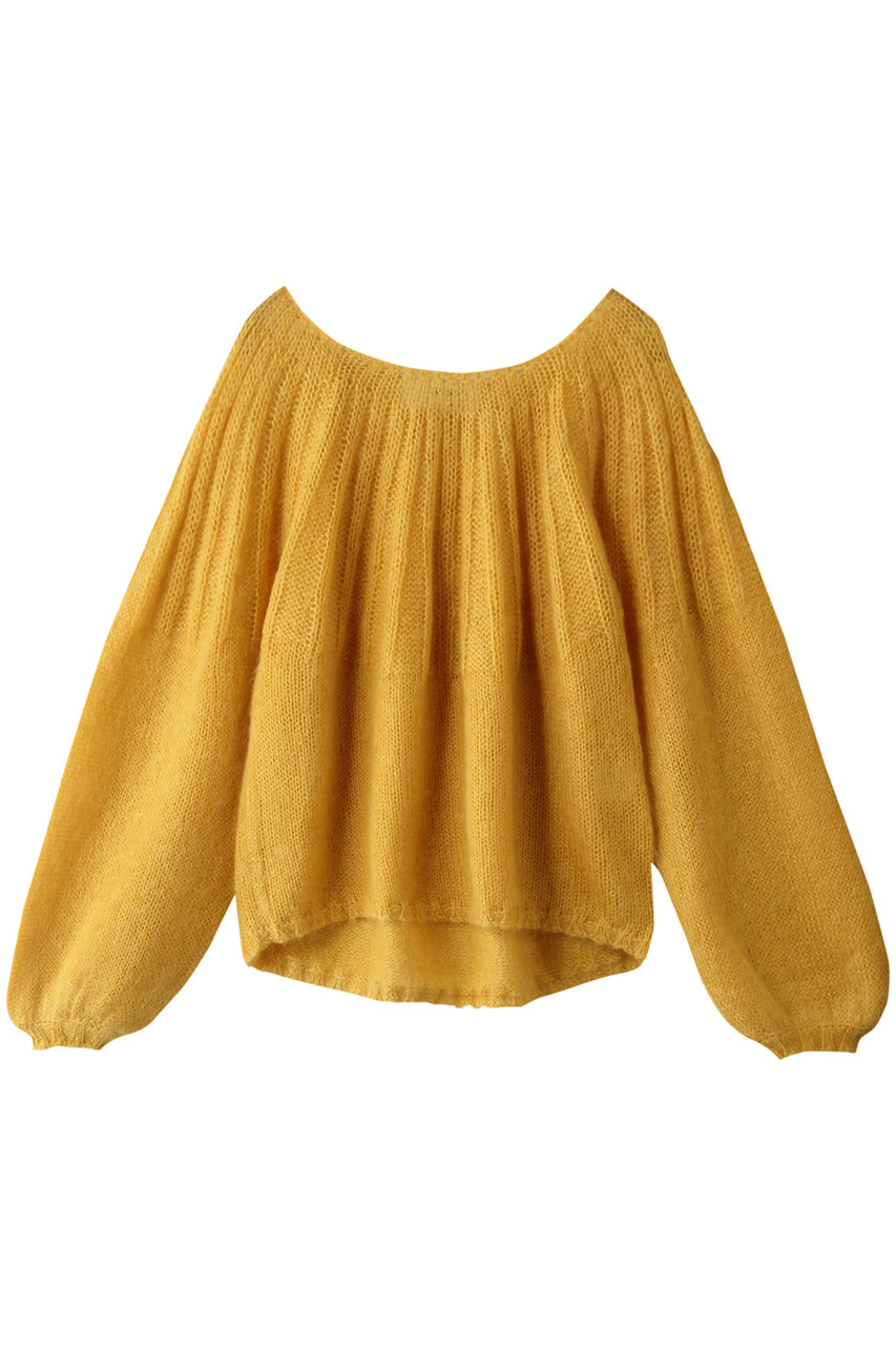 three dots スリードッツ Happy mohair l/s baron top/プルオーバー イエロー