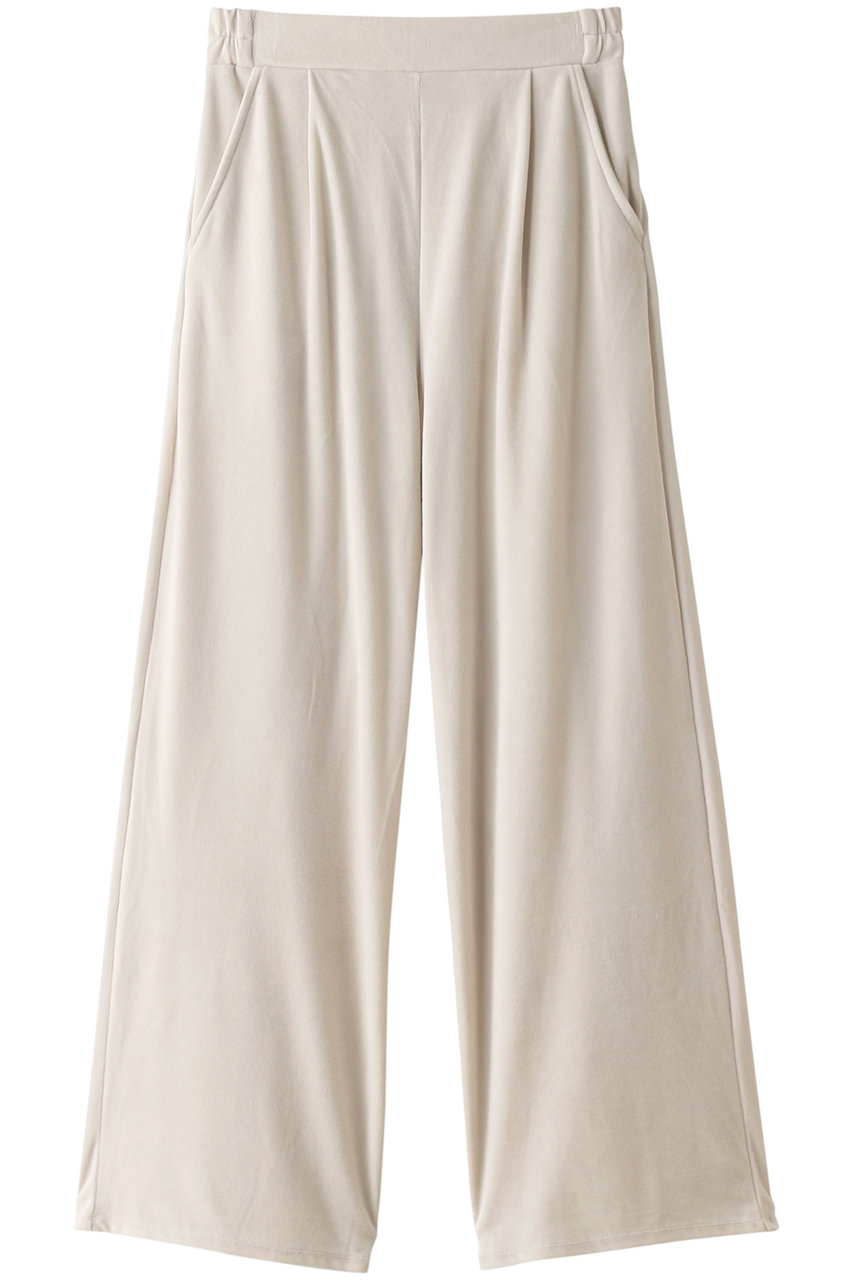 three dots スリードッツ Velour jersey wide pant/ワイドパンツ オフホワイト