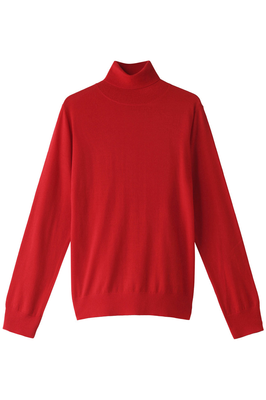 three dots スリードッツ Super fine merino l/s turtleneck/プルオーバー レッド