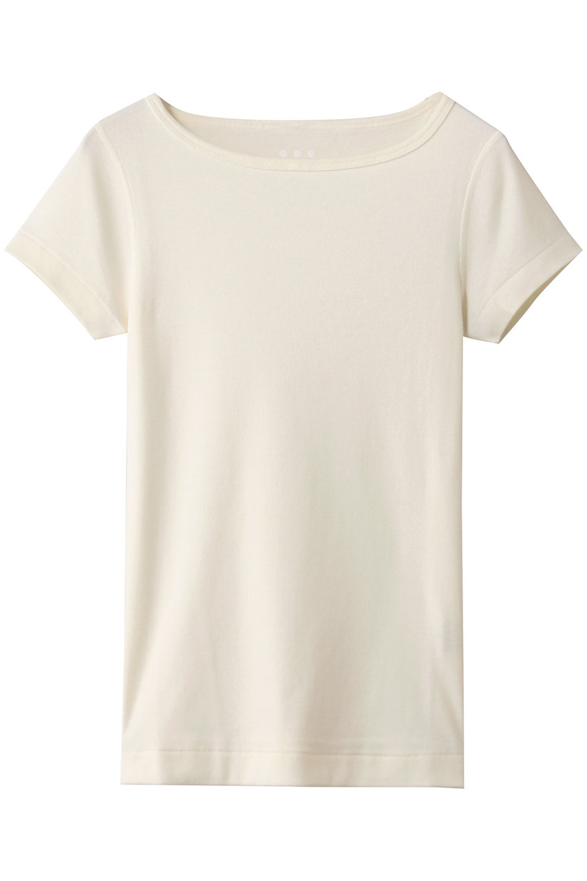 スリードッツ/three dotsのオーガニックコットン 半袖ジンジャー(エクリュ/AG1W033Y)