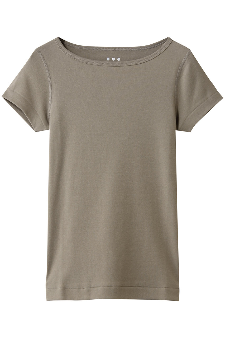 スリードッツ/three dotsのオーガニックコットン 半袖ジンジャー(コブルストーン/AG1W033Y)