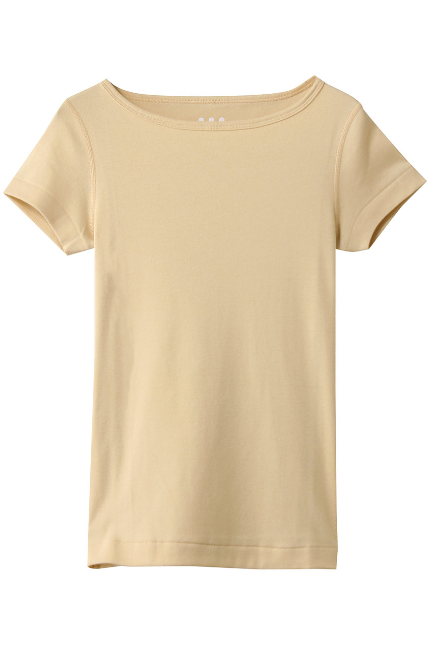 スリードッツ/three dotsのオーガニックコットン 半袖ジンジャー(バタークリーム/AG1W033Y)