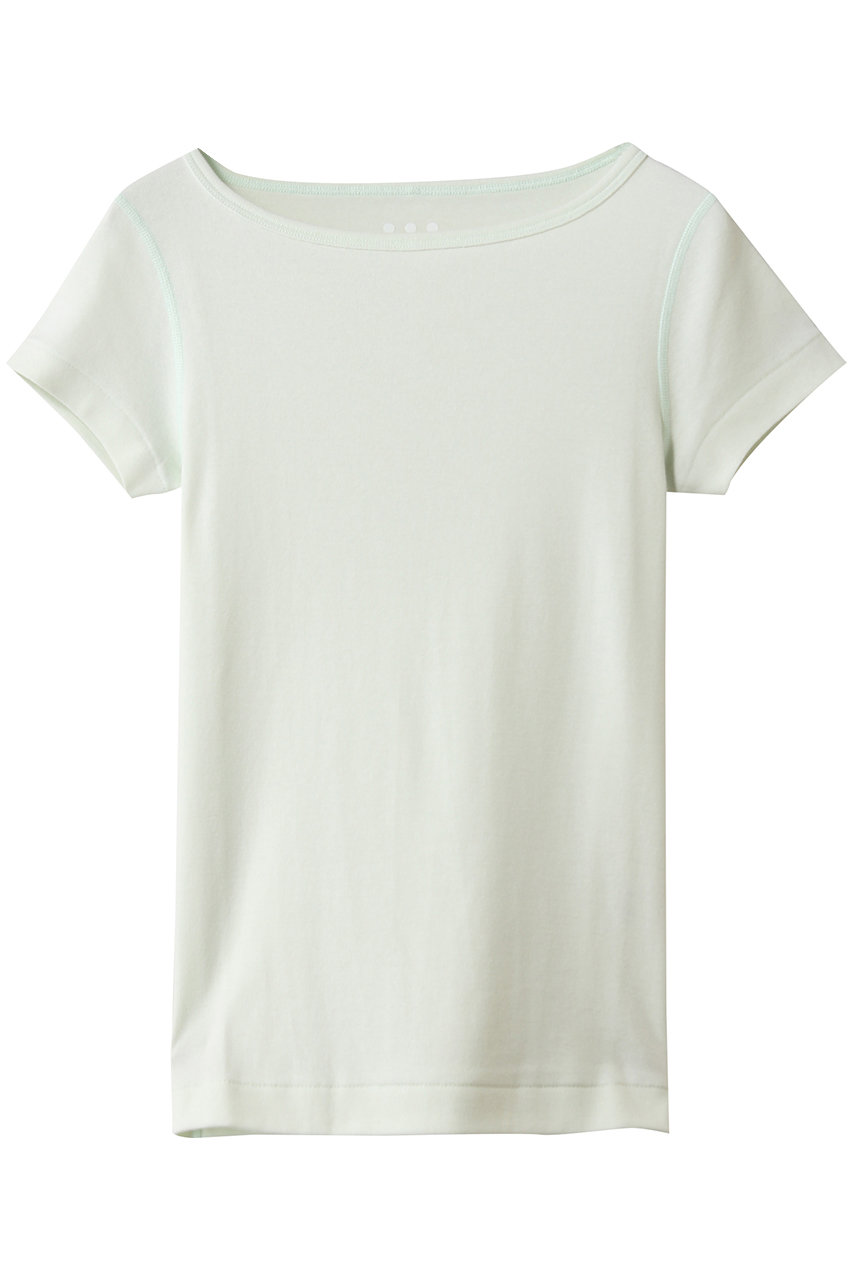 スリードッツ/three dotsのオーガニックコットン 半袖ジンジャー(キーライム/AG1W033Y)