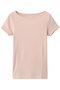 オーガニックコットン 半袖ジンジャー スリードッツ/three dots クリームピンク