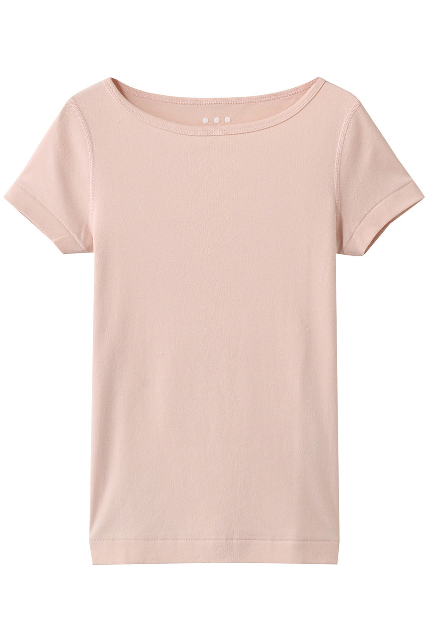 スリードッツ/three dotsのオーガニックコットン 半袖ジンジャー(クリームピンク/AG1W033Y)