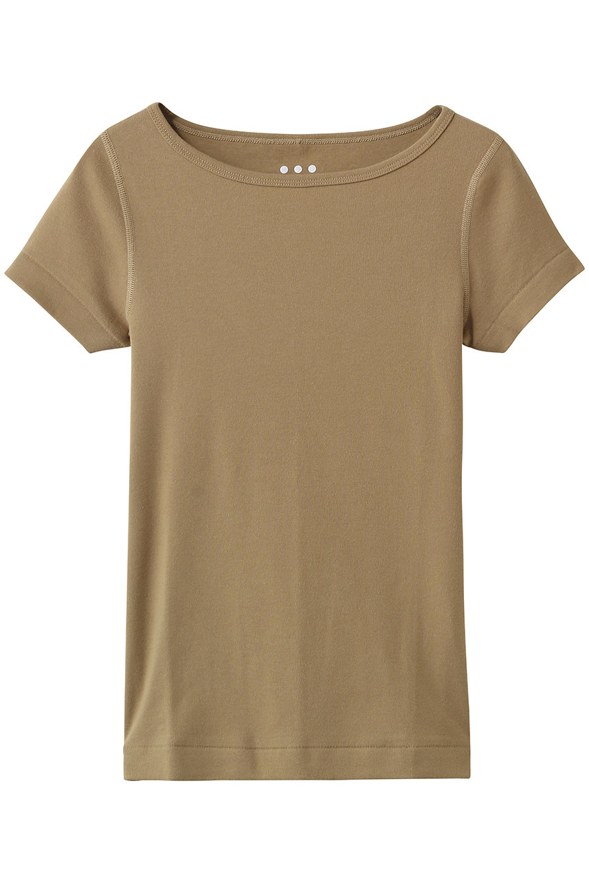 スリードッツ/three dotsのオーガニックコットン 半袖ジンジャー(ケルプ/AG1W033Y)