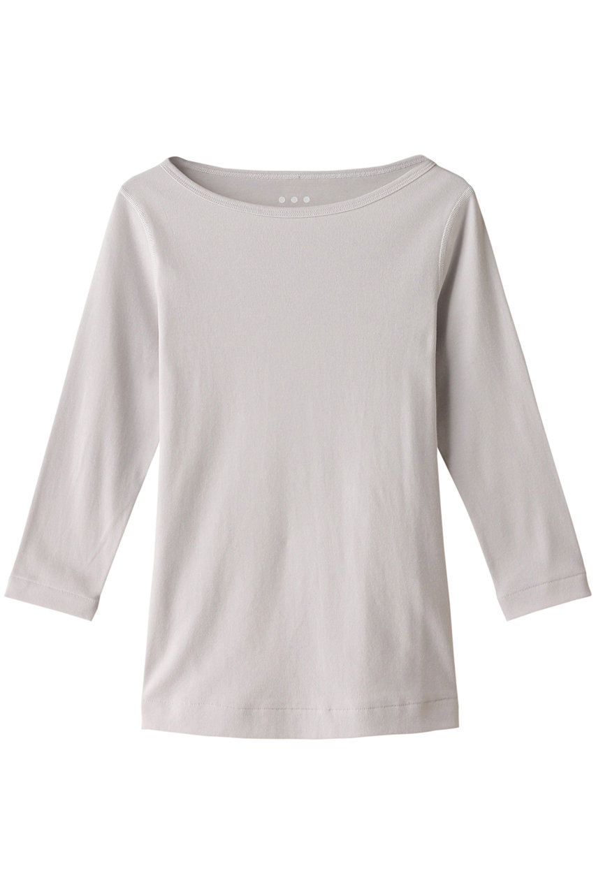 スリードッツ/three dotsのOrganic CottonKnit 3/4british T(アイスグレー/AG4W033Y)