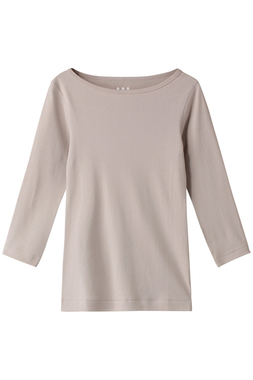 スリードッツ/three dotsのOrganic CottonKnit 3/4british T(オイスター/AG4W033Y)