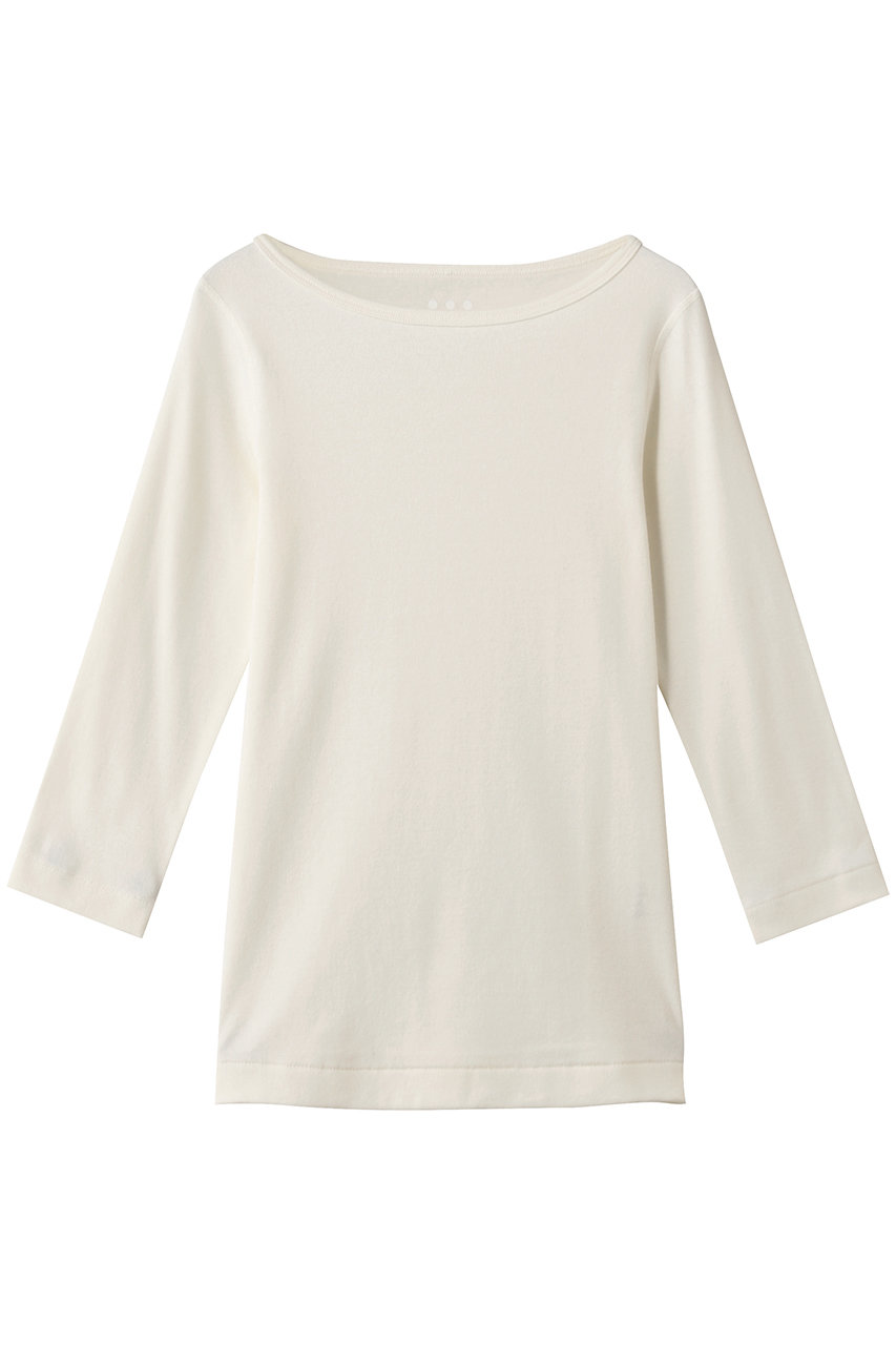 スリードッツ/three dotsのOrganic CottonKnit 3/4british T(エクリュ/AG4W033Y)