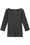 Organic CottonKnit 3/4british T スリードッツ/three dots チャコール