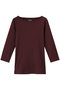 Organic CottonKnit 3/4british T スリードッツ/three dots ボルドー