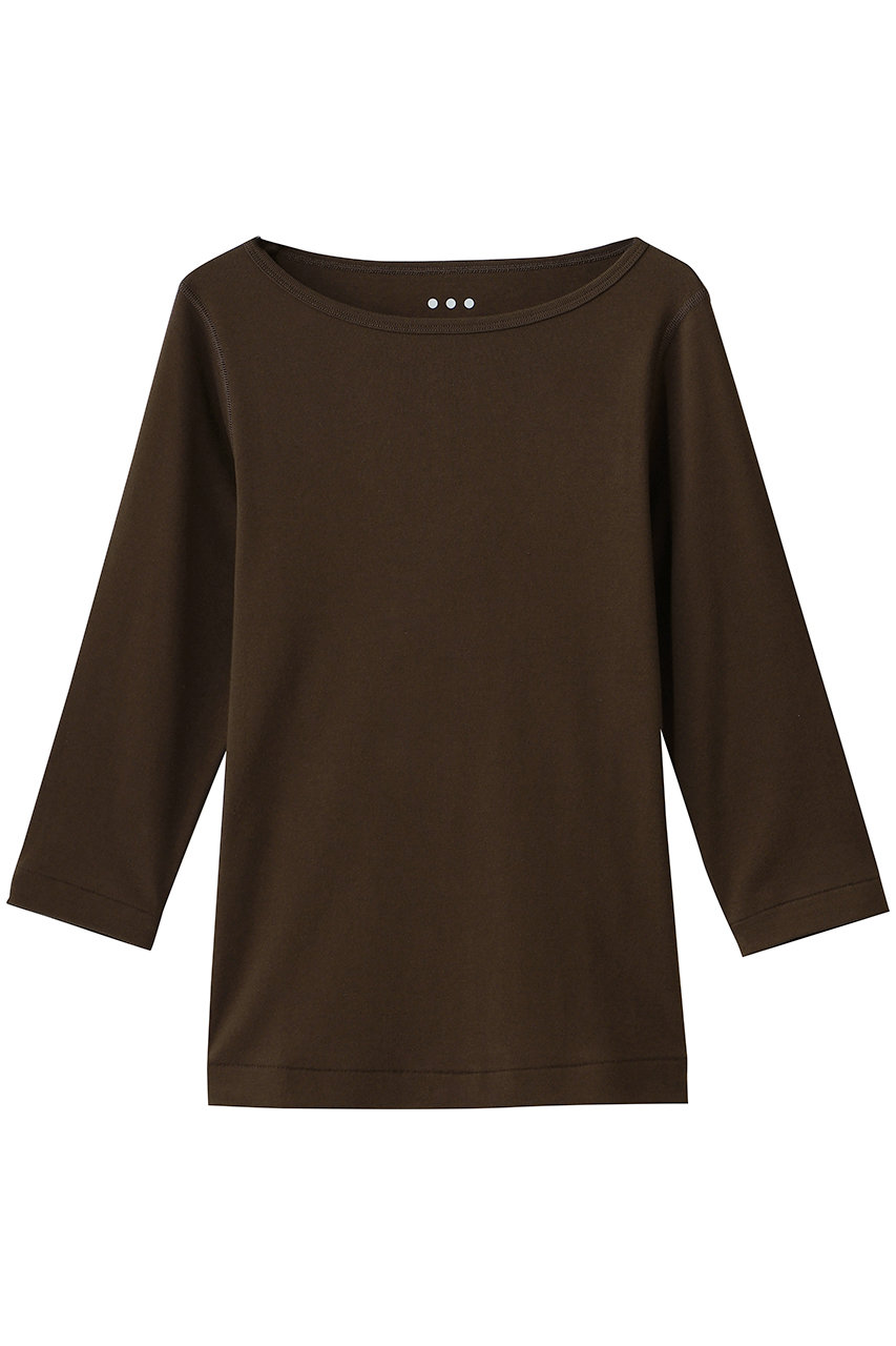 スリードッツ/three dotsのOrganic CottonKnit 3/4british T(コーヒー/AG4W033Y)