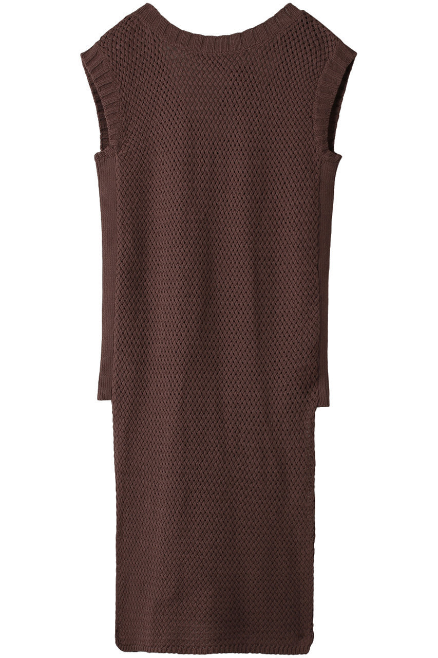 スリードッツ/three dotsのBasket mesh dress/ドレス(ブロンズ/BH501Y)
