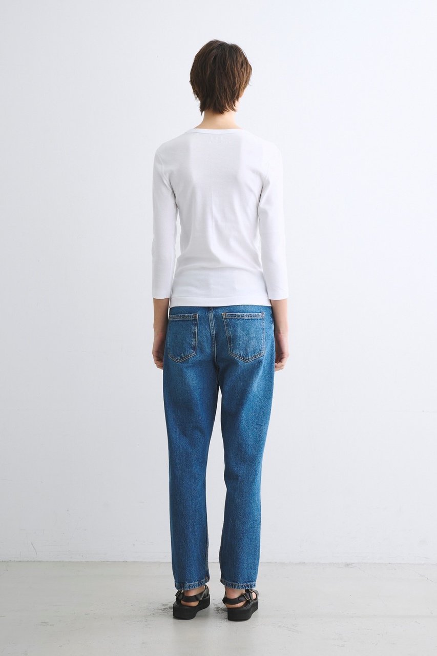 スリードッツ three dots ジェシカ クロップド Tシャツ カットソー three dots(スリードッツ)｜クロップド ジェシカ カットソー/ホワイト