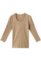 オーガニックコットン 七分袖ジェシカ スリードッツ/three dots キャラメル