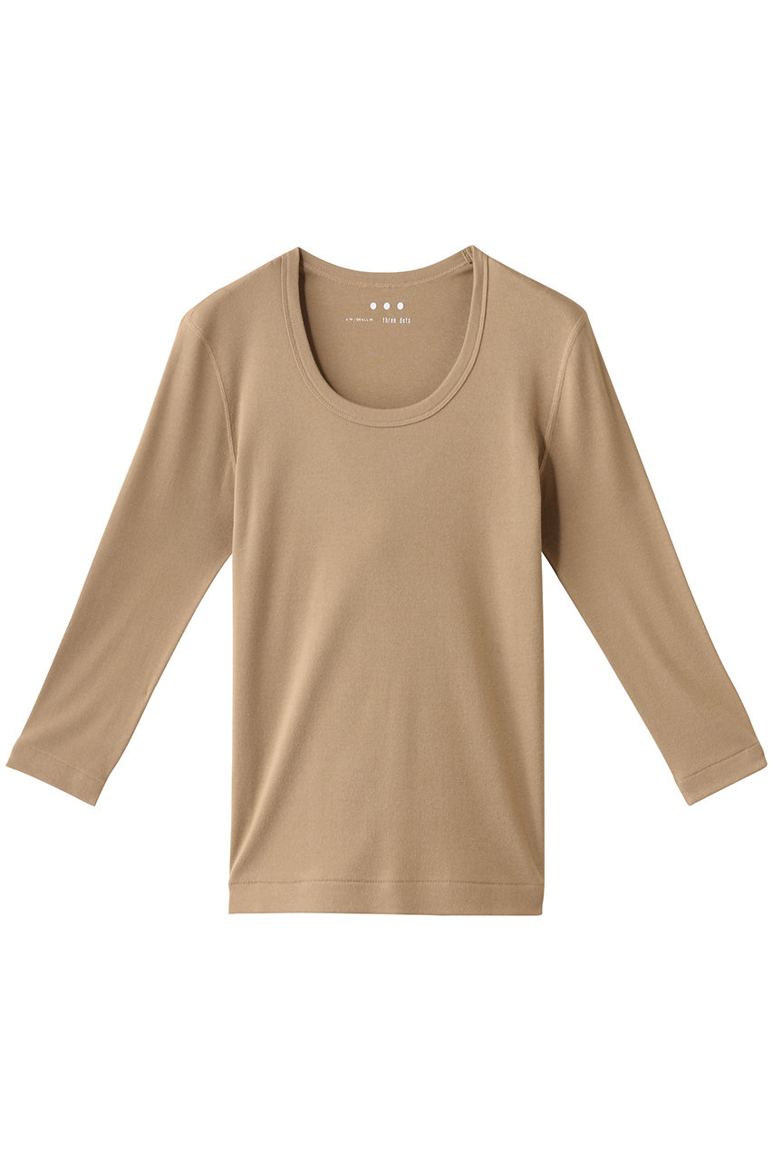 three dots オーガニックコットン 七分袖ジェシカ (キャラメル, M) スリードッツ ELLE SHOP three dots オーガニックコットン 七分袖ジェシカ (キャラメル, M) スリードッツ ELLE SHOP