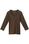 オーガニックコットン 七分袖ジェシカ スリードッツ/three dots コーヒー