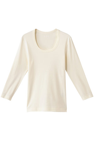 スリードッツ/three dotsのオーガニックコットン 七分袖ジェシカ(110100/110102)