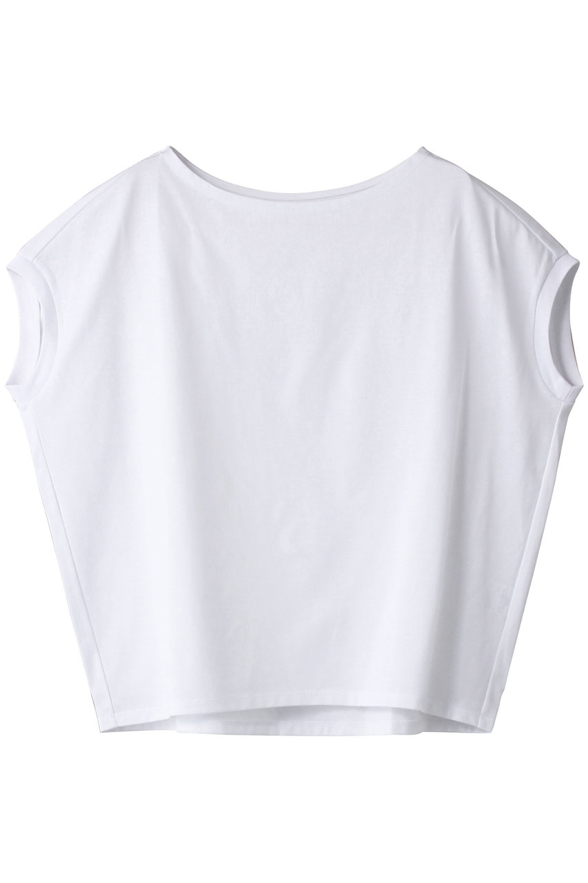 three dots コットンボートネックT (ホワイト, S) スリードッツ ELLE SHOP three dots コットンボートネックT (ホワイト, S) スリードッツ ELLE SHOP