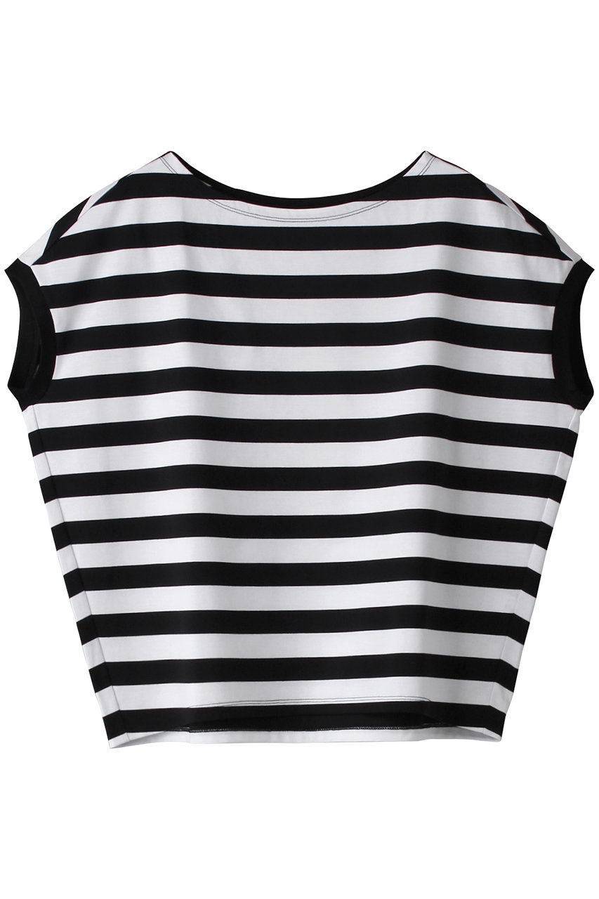 three dots コットンボートネックT (ホワイト/ブラック, S) スリードッツ ELLE SHOP three dots コットンボートネックT (ホワイト/ブラック, S) スリードッツ ELLE SHOP