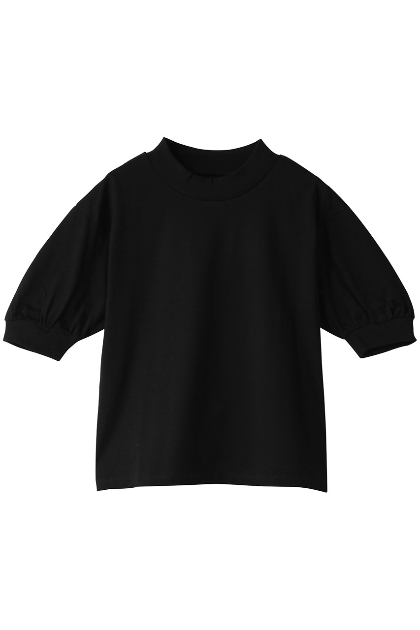 スリードッツ/three dotsのビッグストライプ パフTシャツ(ブラック/BA1002Y)