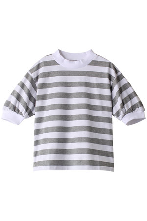 スリードッツ/three dotsのビッグストライプ パフTシャツ(110100/110102)