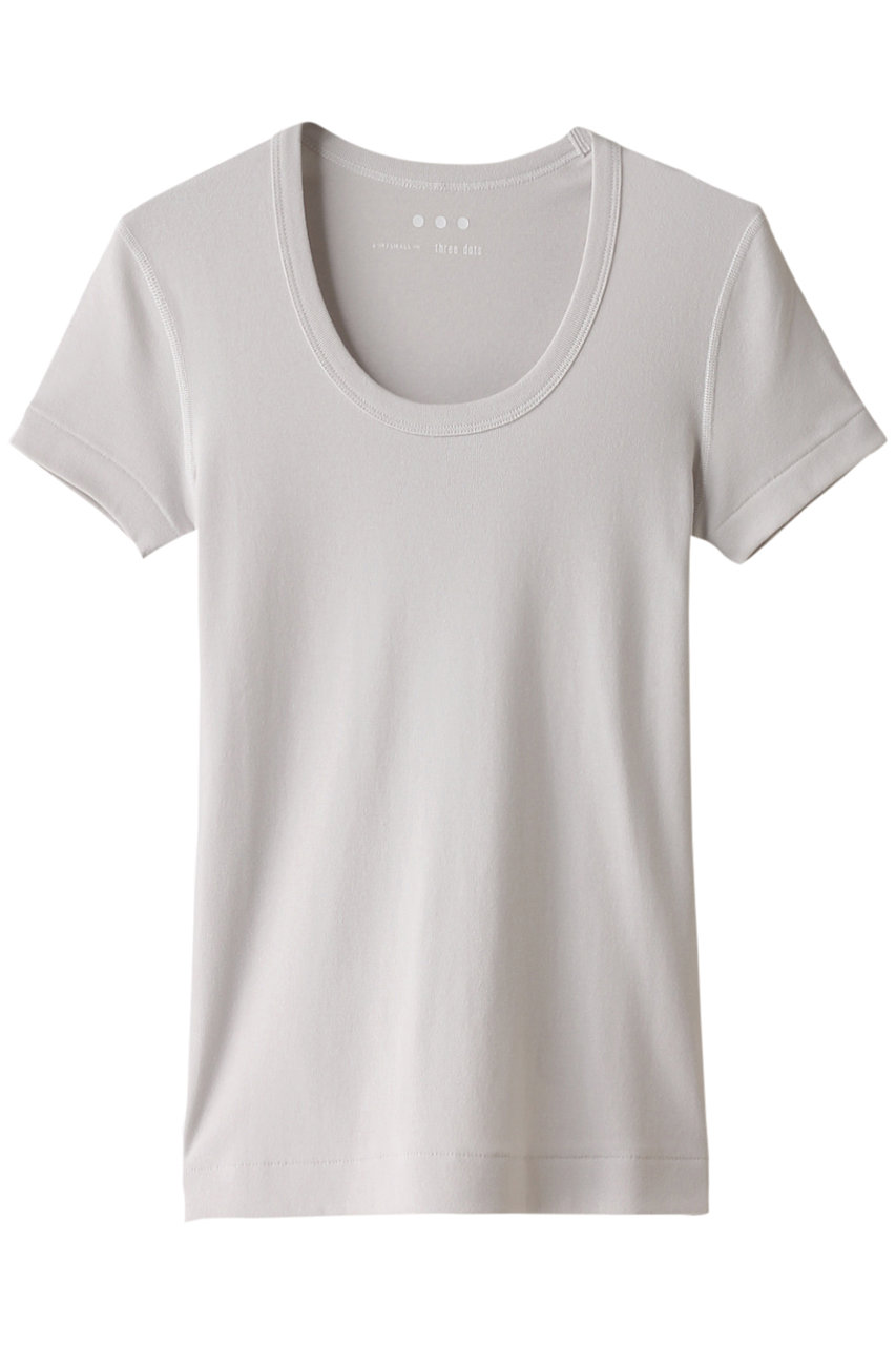 three dots オーガニックコットン ジェシカ (アイスグレー, S) スリードッツ ELLE SHOP three dots オーガニックコットン ジェシカ (アイスグレー, S) スリードッツ ELLE SHOP