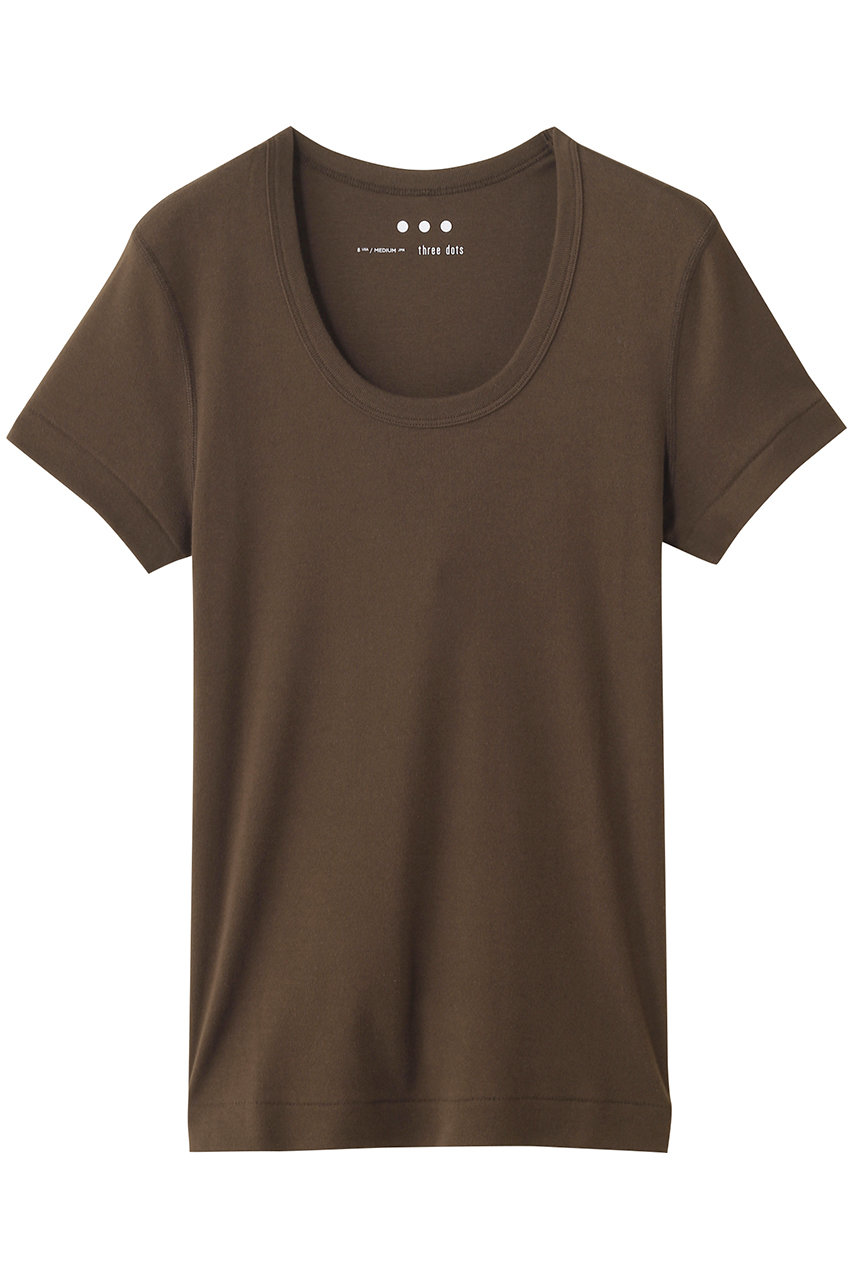 three dots オーガニックコットン ジェシカ (コーヒー, M) スリードッツ ELLE SHOP three dots オーガニックコットン ジェシカ (コーヒー, M) スリードッツ ELLE SHOP