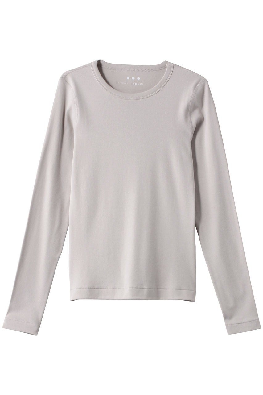 three dots オーガニックコットンロングスリーブ/アレックス (オイスター, S) スリードッツ ELLE SHOP three dots オーガニックコットンロングスリーブ/アレックス (オイスター, S) スリードッツ ELLE SHOP