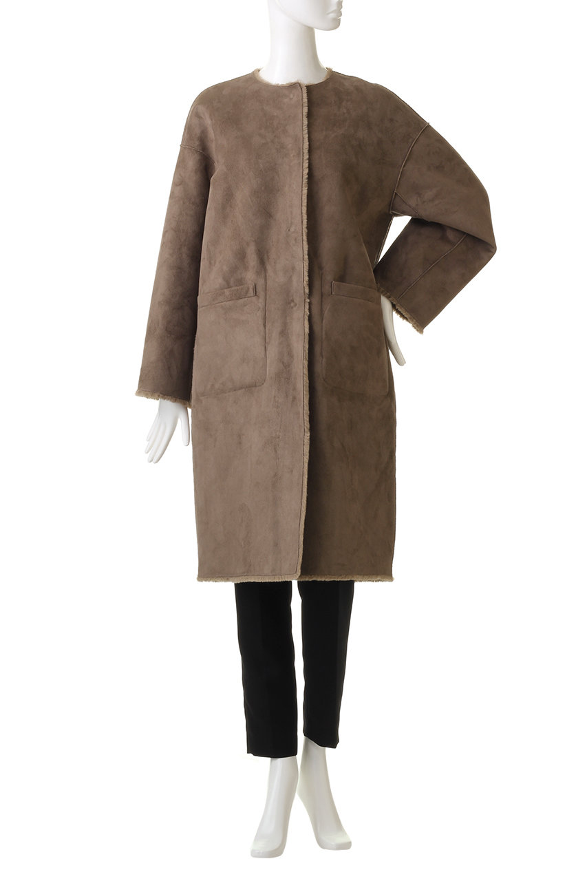 three dots ダブルフェイス フェイクファー リバーシブルコート three dots（スリードッツ）の「ダブルフェイス フェイクファー