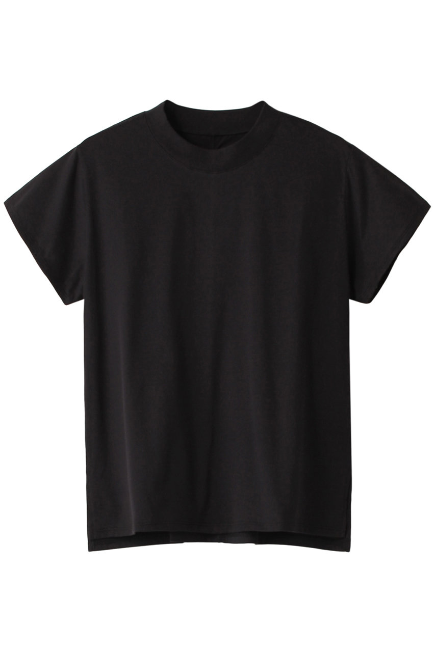 スリードッツ/three dotsのサンデッドジャージー ミニTシャツ(ブラック/BN1001Y)