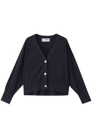 スリードッツ/three dotsのウォッシャブルコットンシルク クロップドカーディガン