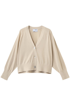 スリードッツ/three dotsのウォッシャブルコットンシルク クロップドカーディガン