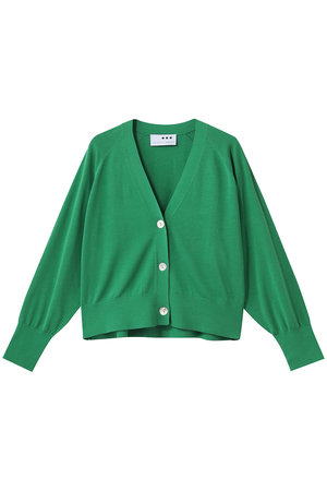 スリードッツ/three dotsのウォッシャブルコットンシルク クロップドカーディガン