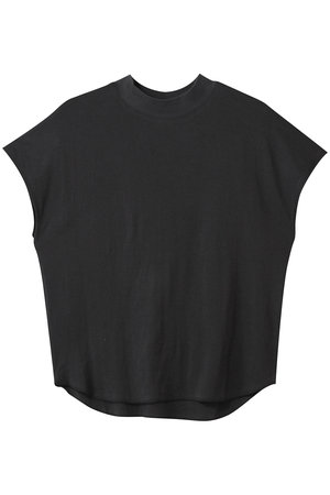 スリードッツ/three dotsのダブルガーゼ モックネックTシャツ