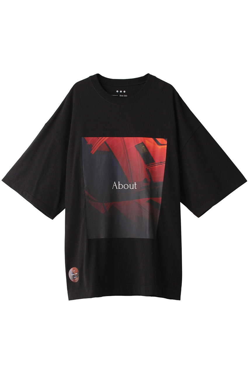three dots 【UNISEX】EZ MOMENTグラフィックTシャツ (ブラック, M) スリードッツ ELLE SHOP