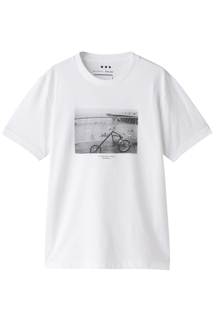  three dots 【UNISEX】グラフィックフォトTシャツ (PACIFIC BEACH M) スリードッツ ELLE SHOP