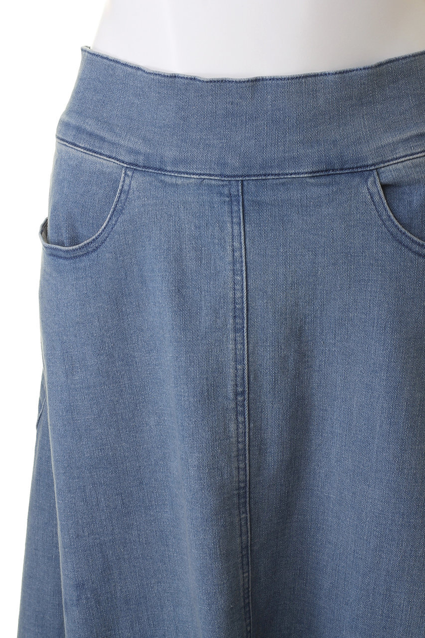 three dots(スリードッツ)｜デニム ボリュームフレアスカート/ライト  