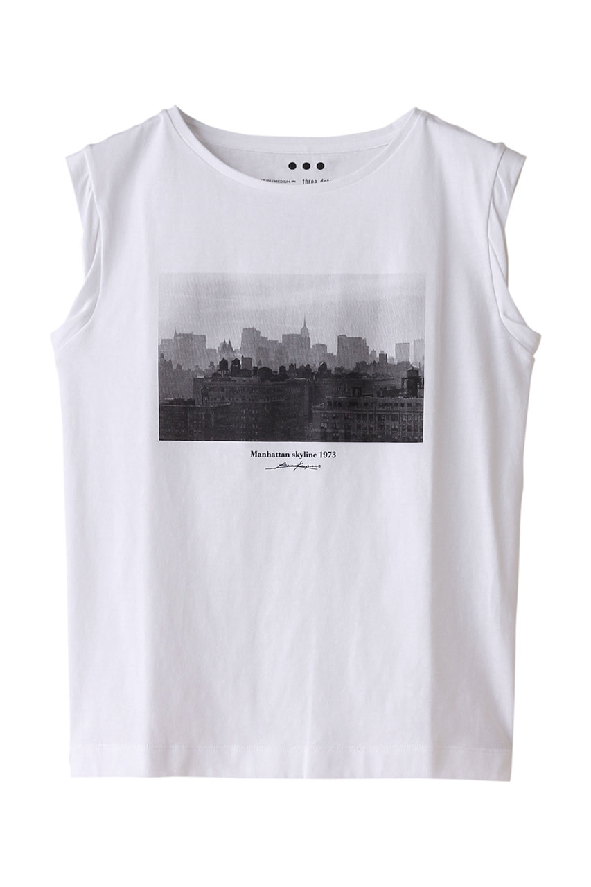 three dots 【UNISEX】グラフィックスリーブレスTシャツ by AKIRA KOBAYASHI (MANHATTAN, M) スリードッツ ELLE SHOP