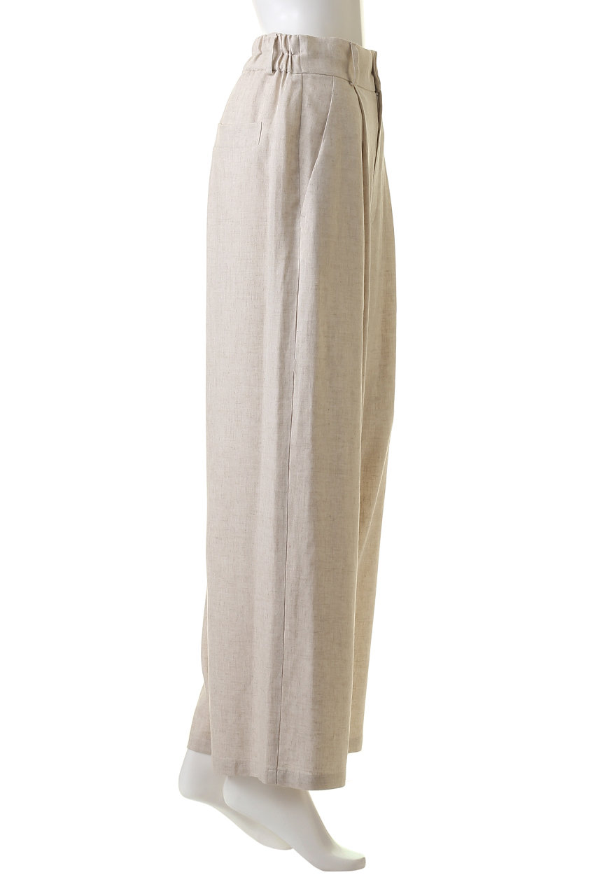 three dots(スリードッツ)｜レーヨンリネン パンツ/ブラック の通販  