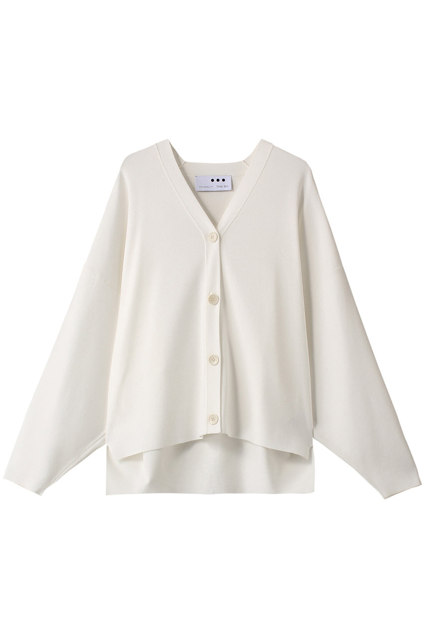 three dots スリークセーター ボタンカーディガン (ホワイト, S) スリードッツ ELLE SHOP three dots スリークセーター ボタンカーディガン (ホワイト, S) スリードッツ ELLE SHOP