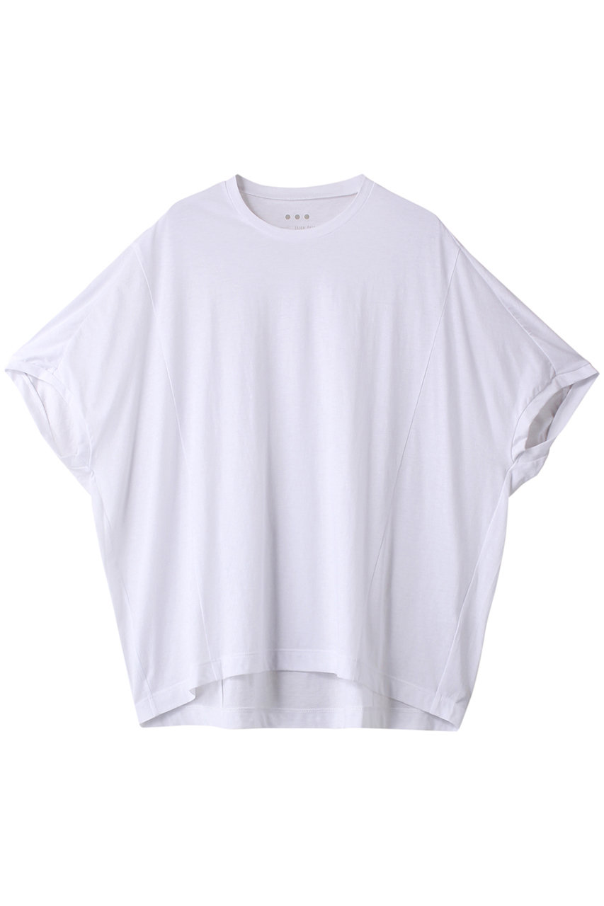 スリードッツ/three dotsのカシミヤコットン ドルマンスリーブTシャツ(ホワイト/CC1001Y)