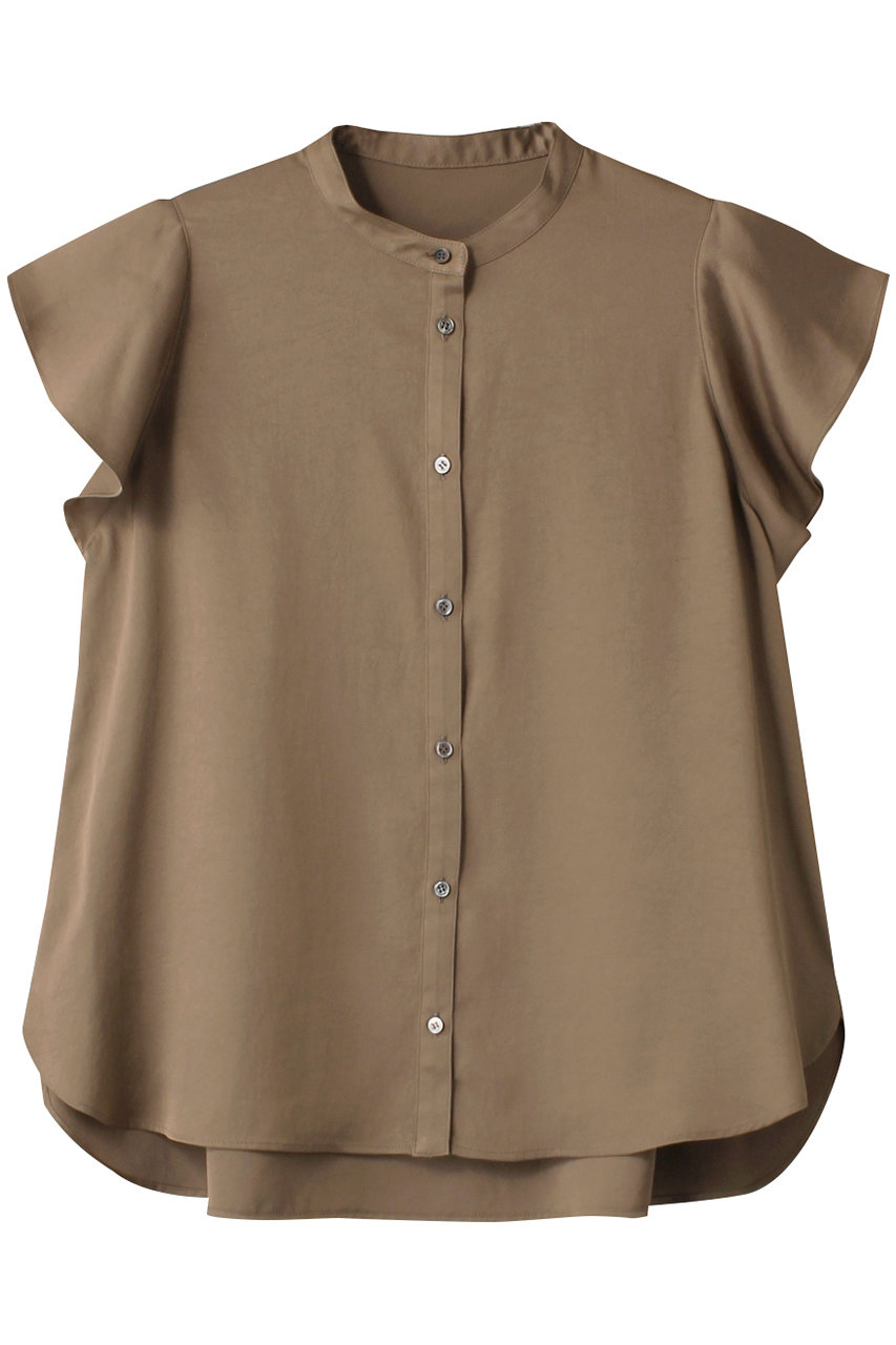 three dots シルキーツイル フレアスリーブトップス (グレイッシュブラウン, S) スリードッツ ELLE SHOP three dots シルキーツイル フレアスリーブトップス (グレイッシュブラウン, S) スリードッツ ELLE SHOP