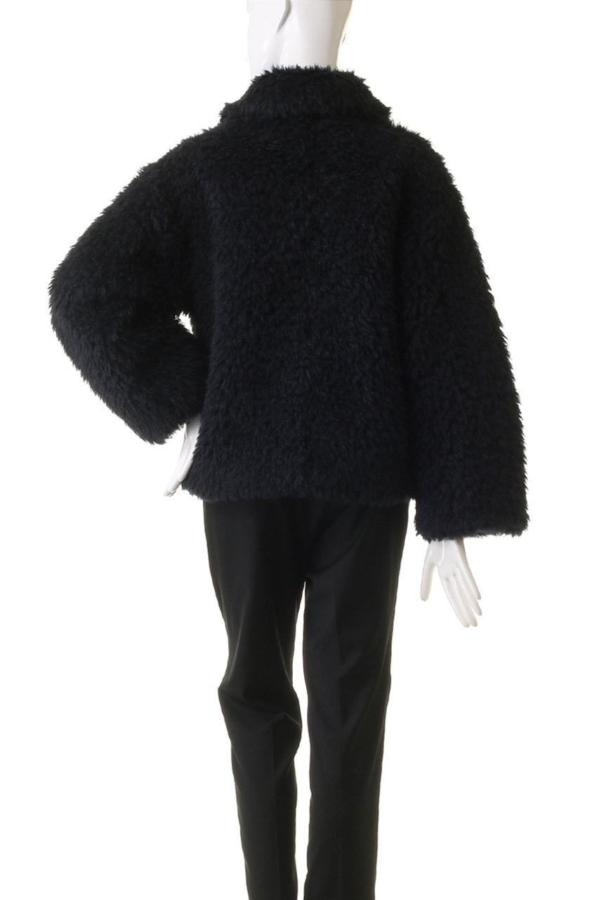 three dots(スリードッツ)｜エコペルファーショートコート/アイボリー