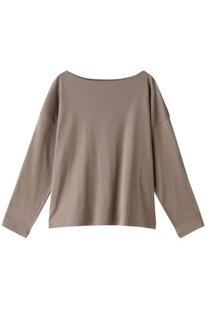 スリードッツ/three dotsのシルキーコットンニットボートネック(110100/110103)