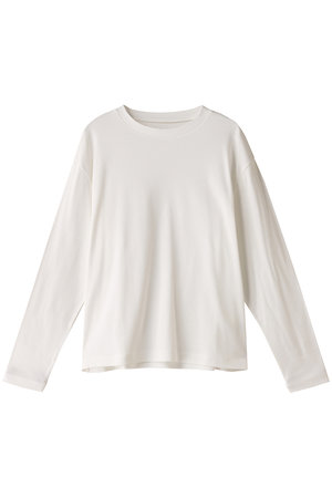 スリードッツ/three dotsのシルキーコットンニットロングスリーブ(110100/110103)